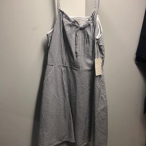 Seersucker spaghetti strap dress (with pockets!)
